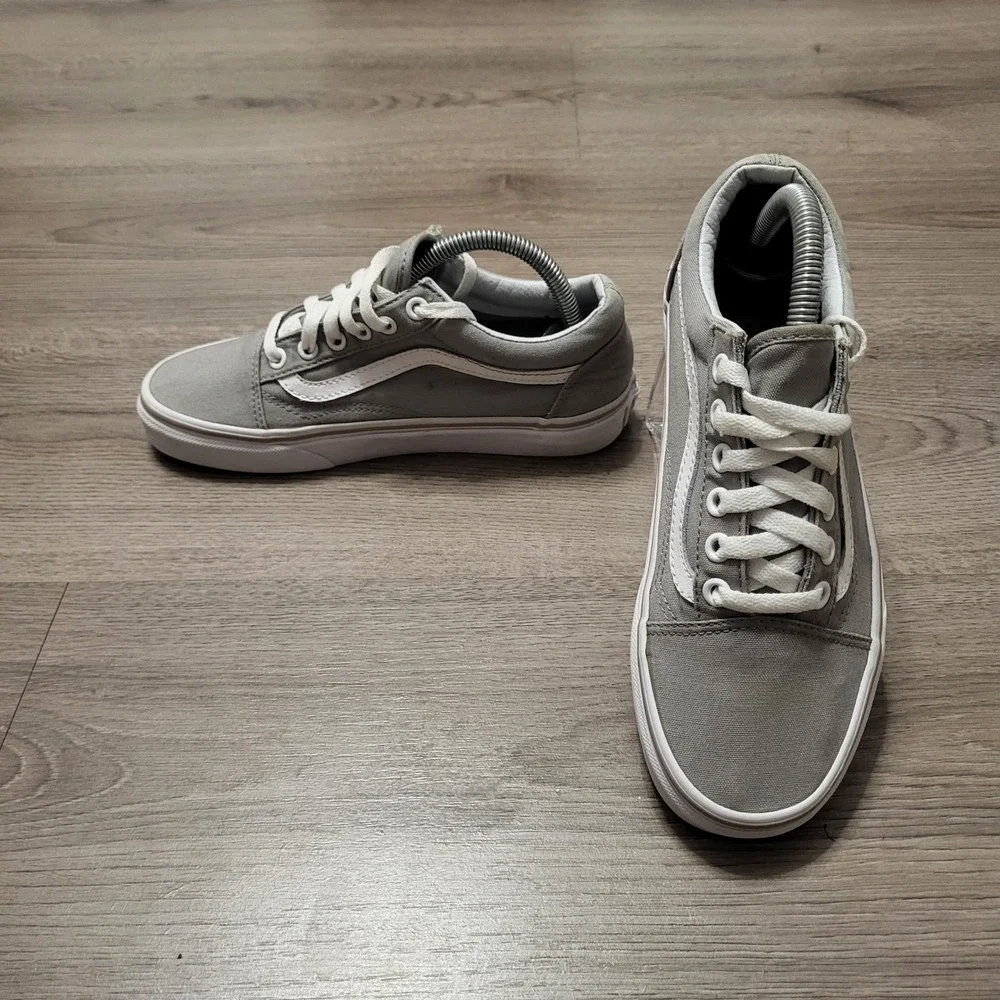Vans Old Skool Gray Canvas Low Top Skate Shoes Womens 6.5 Casual Classic Basic